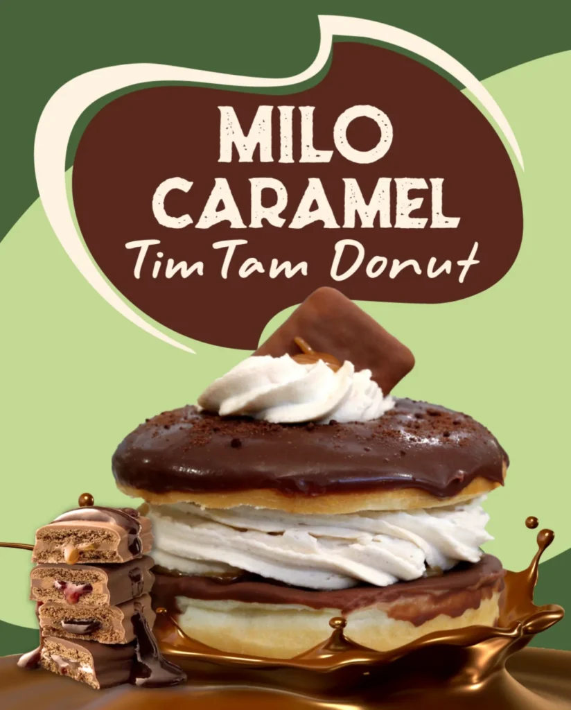 Milo Caramel Tim Tam Donut